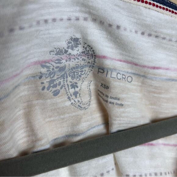 Anthropologie NWT Pilcro Yellow Striped Ruffle-Sleeve T-shirt - Picture 4 of 7